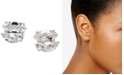 AVA NADRI Silver-Tone Crystal Cluster Stud Earrings